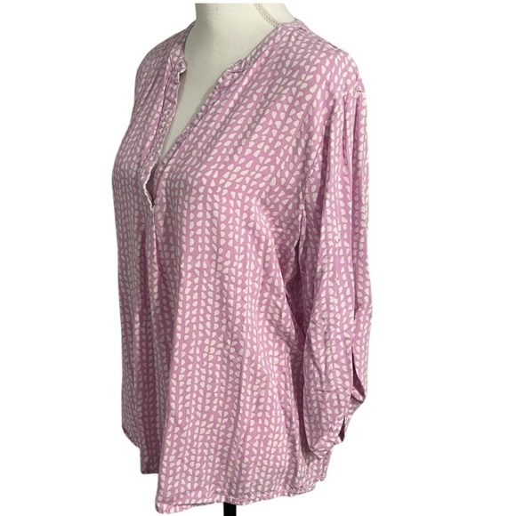 Basic Editions XL pink with white dots 3/4 sleeve with buttoned strap GUC - Picture 4 of 8